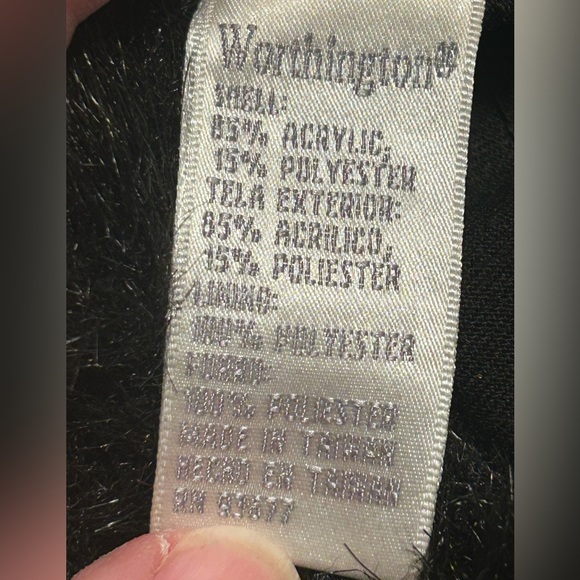 Worthington Black Faux Fur Bucket Hat - Picture 5 of 6